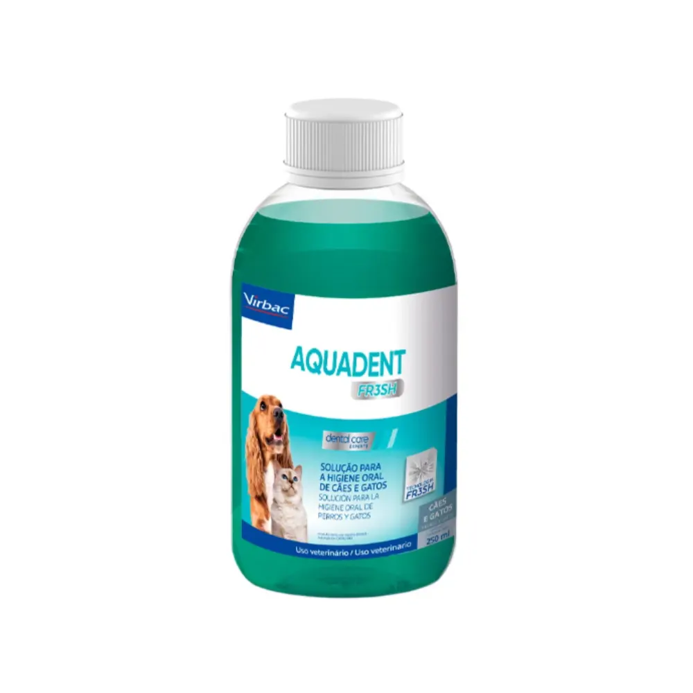 Solução Oral Virbac Aquadent Fr3sh para Cães e Gatos 250 ml