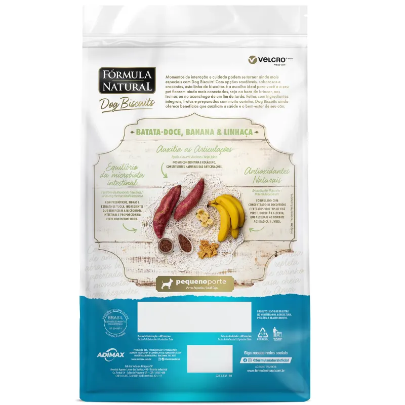 Biscoito Fórmula Natural Biscuits Batata Doce e Banana Pequeno Porte 250g