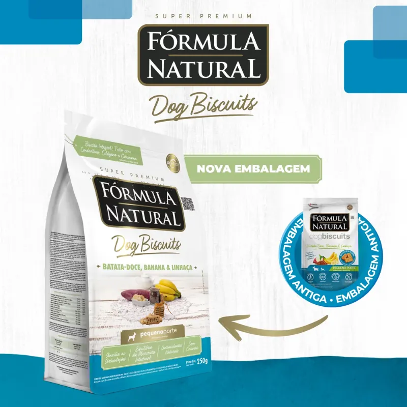 Biscoito Fórmula Natural Biscuits Batata Doce e Banana Pequeno Porte 250g