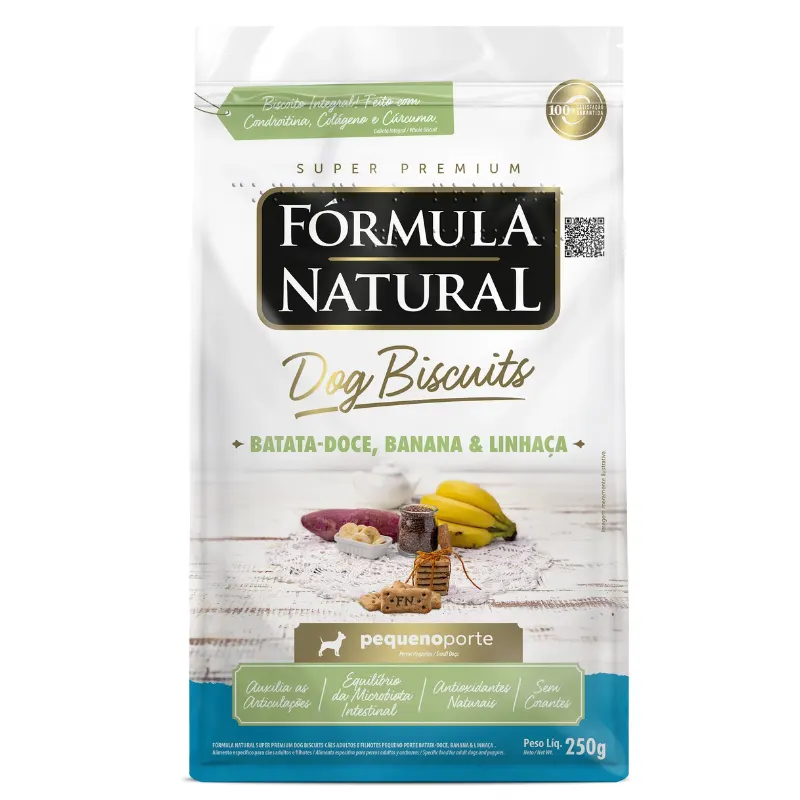 Biscoito Fórmula Natural Biscuits Batata Doce e Banana Pequeno Porte 250g