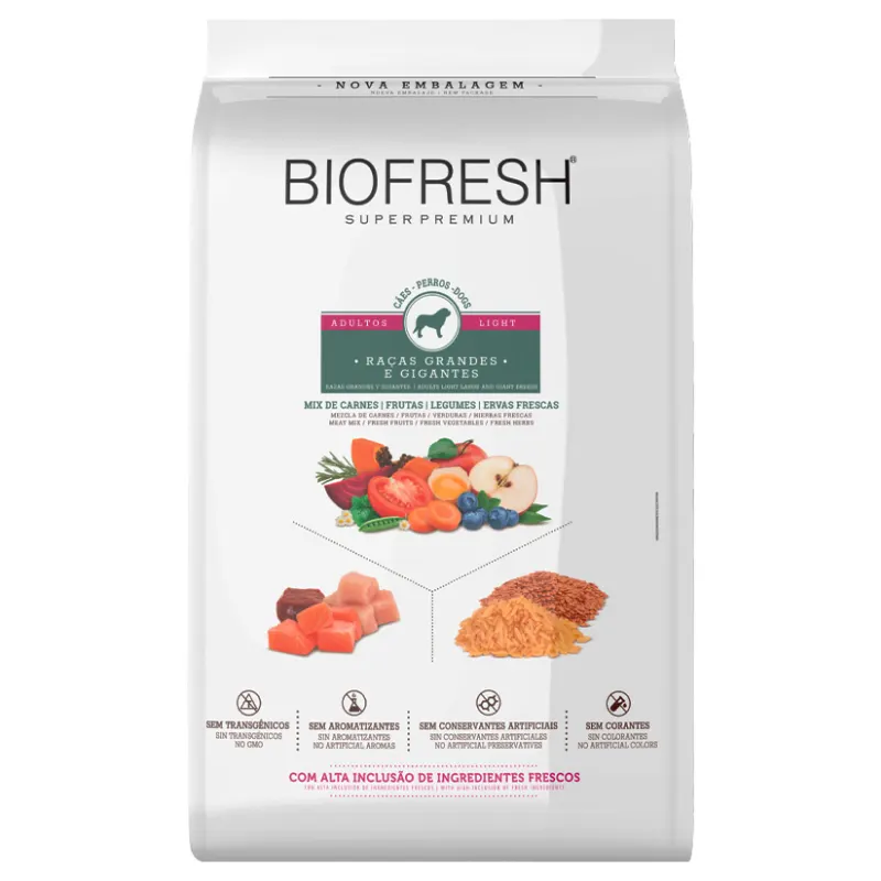 Ração Biofresh Cão Adulto Light Grande Gigante Mix Carne