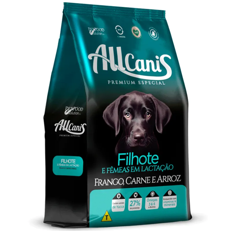Ração Allcanis para Cães Filhotes Sabor Frango e Carne