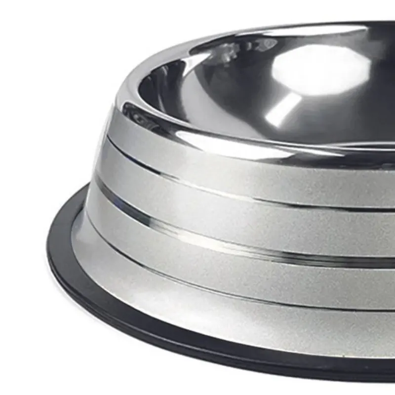 Comedouro Jambo Listrado Inox Prata