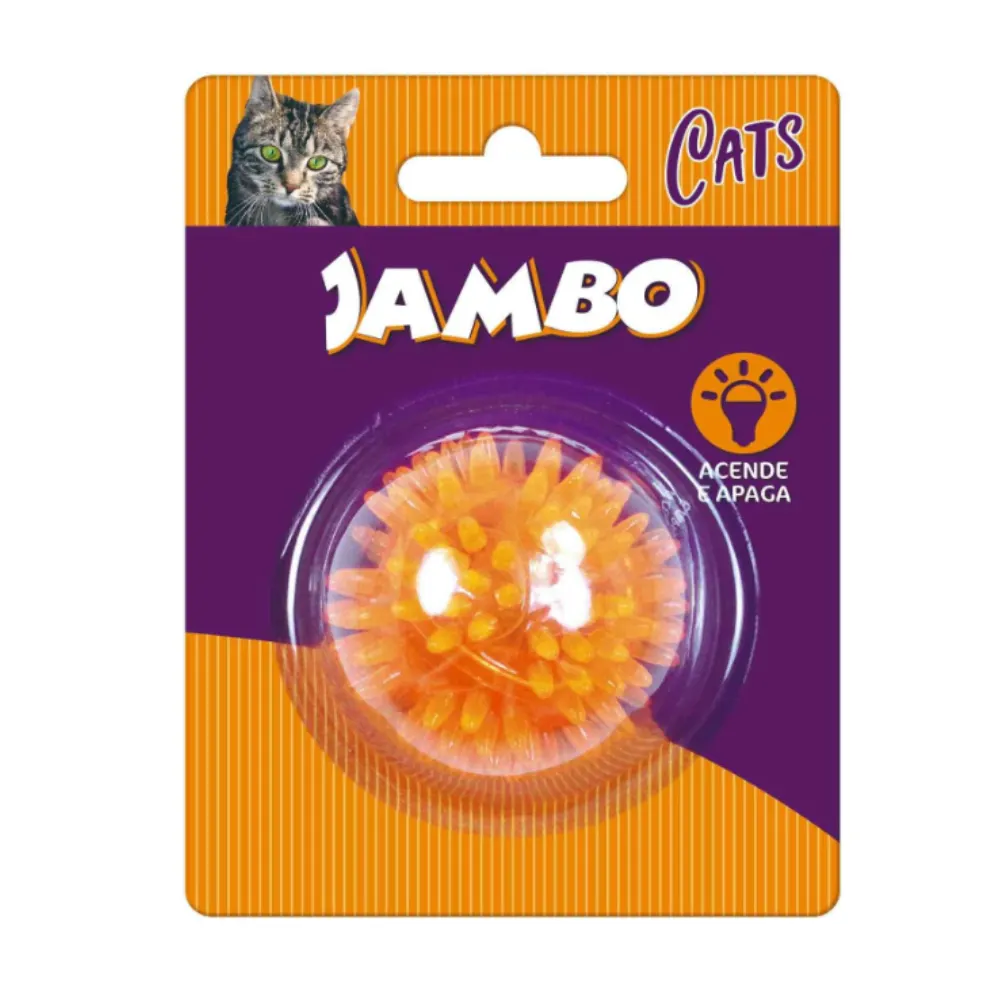 Bola Luz Espinho Mini Cat Laranja Jambo Para Gatos