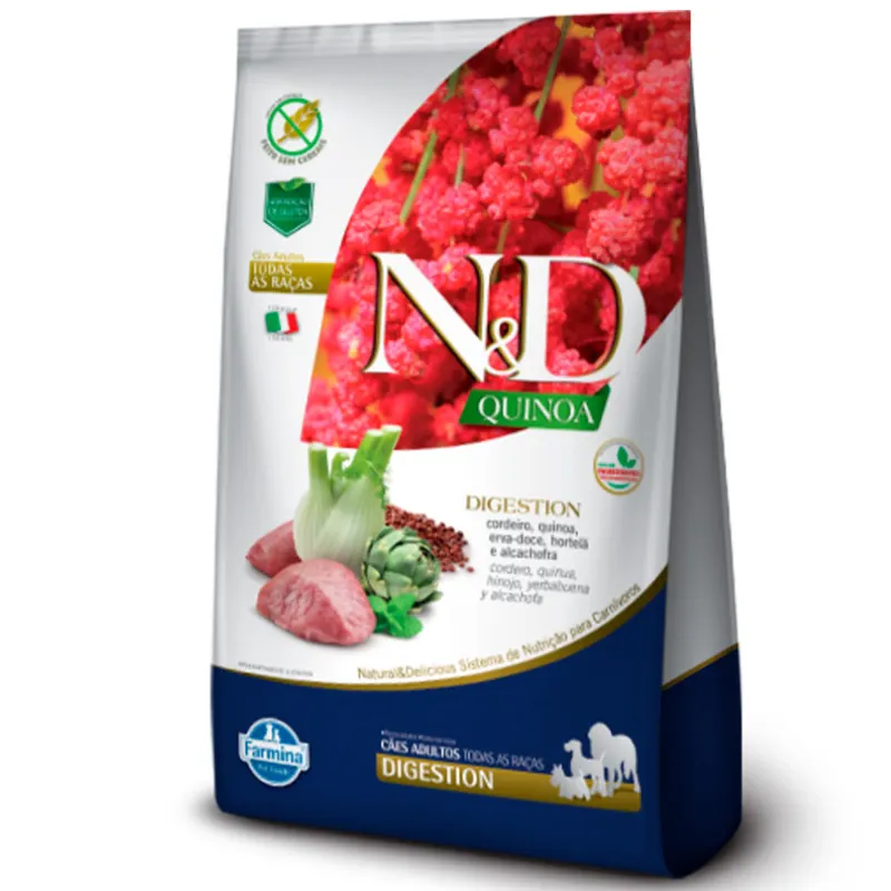 Ração N&D Quinoa para Cães Adultos Digestion sabor Cordeiro 800 g