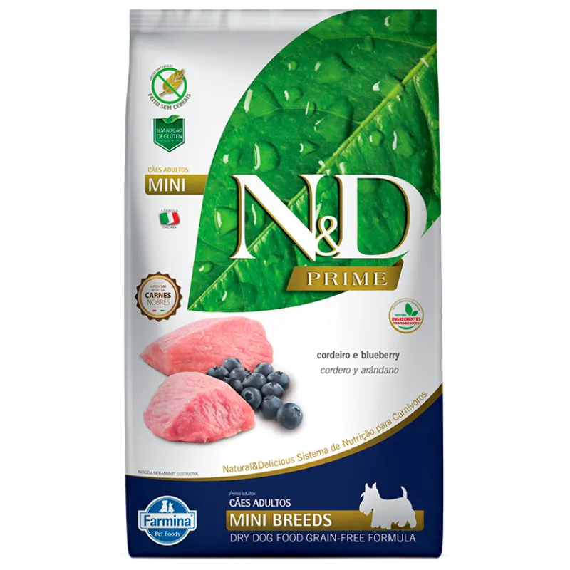 Ração ND Prime Cães Adultos Raças Pequenas Cordeiro e Blueberry