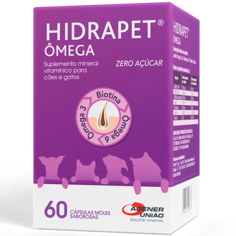 Suplemento Mineral Vitamínico Hidrapet Ômega Zero Açúcar