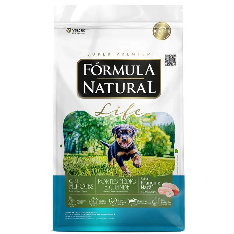 Ração Fórmula Natural  Life Cães Filhotes Raças Médias e Grandes 15Kg