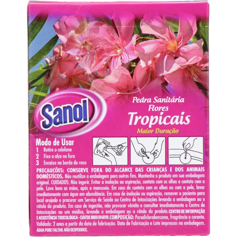 Sanol Pedra Sanitária Flores Tropicais 27 G