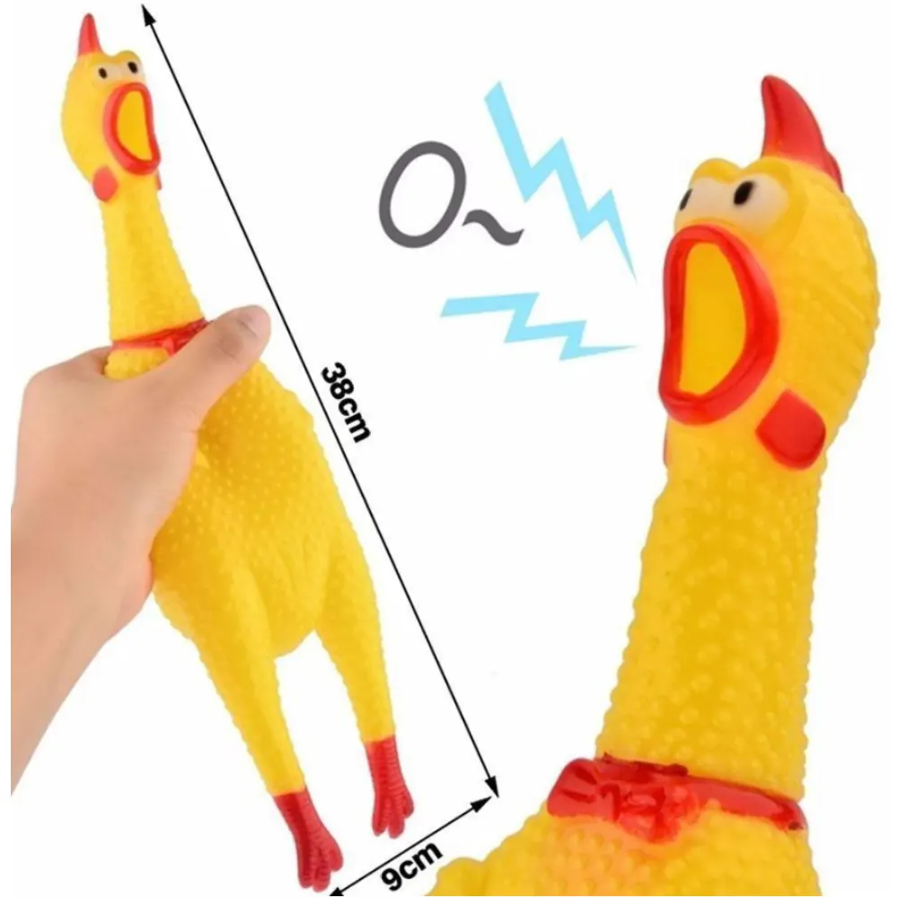 Brinquedo PET Frango Galinha de Borracha Grande