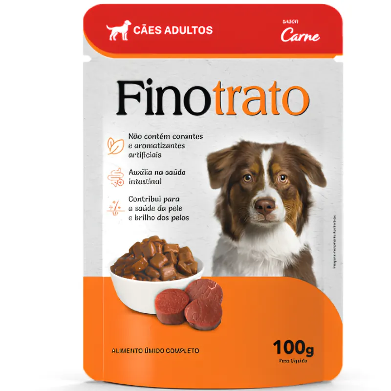 Sachê Finotrato Sache Cães Adultos Sabor Carne 100g