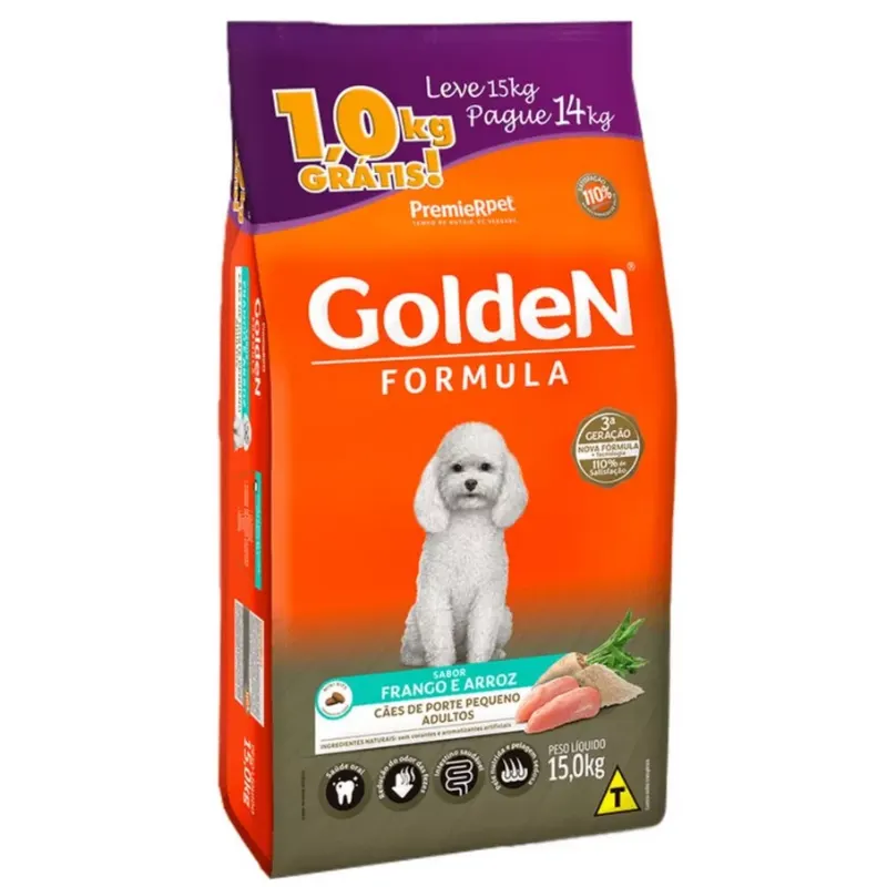 Ração Golden Formula Adultos Frango Mini Bits Pague 14 Leve 15 Kg