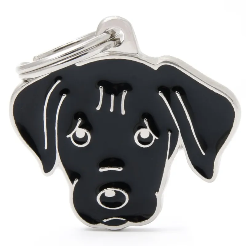 Medalha de Identificação My Family Labrador Preto