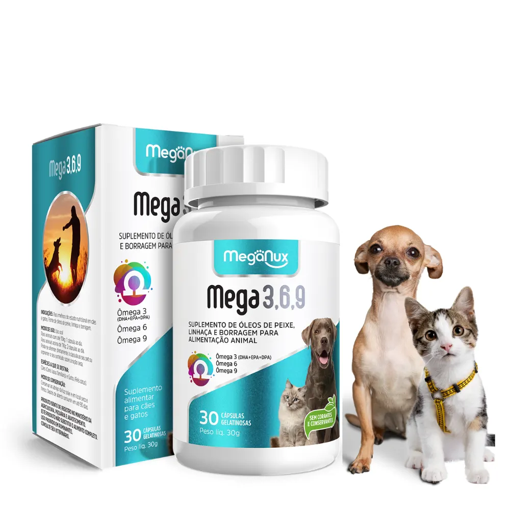 Suplemento MEGA 3,6,9 - Cães e Gatos 30 Comprimidos