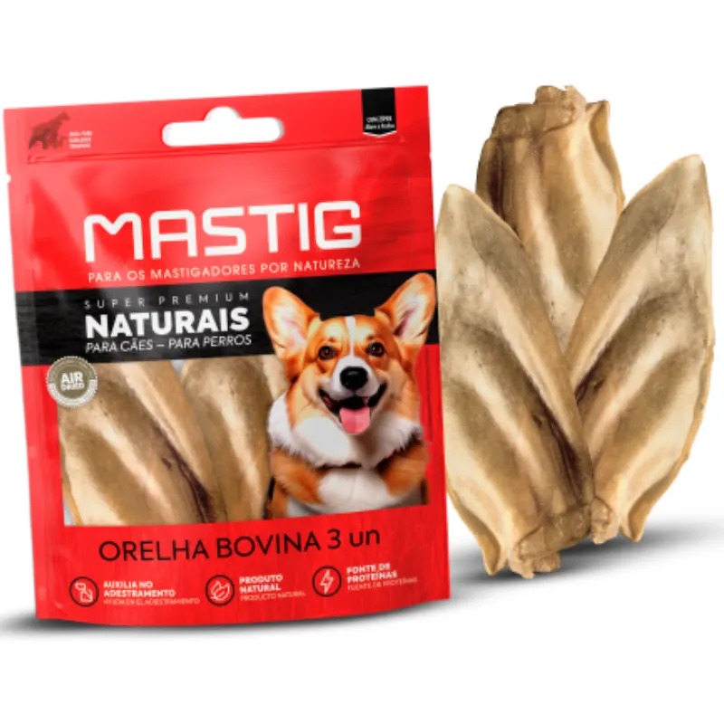 Mastig Orelha Bovina Natural 3 UN