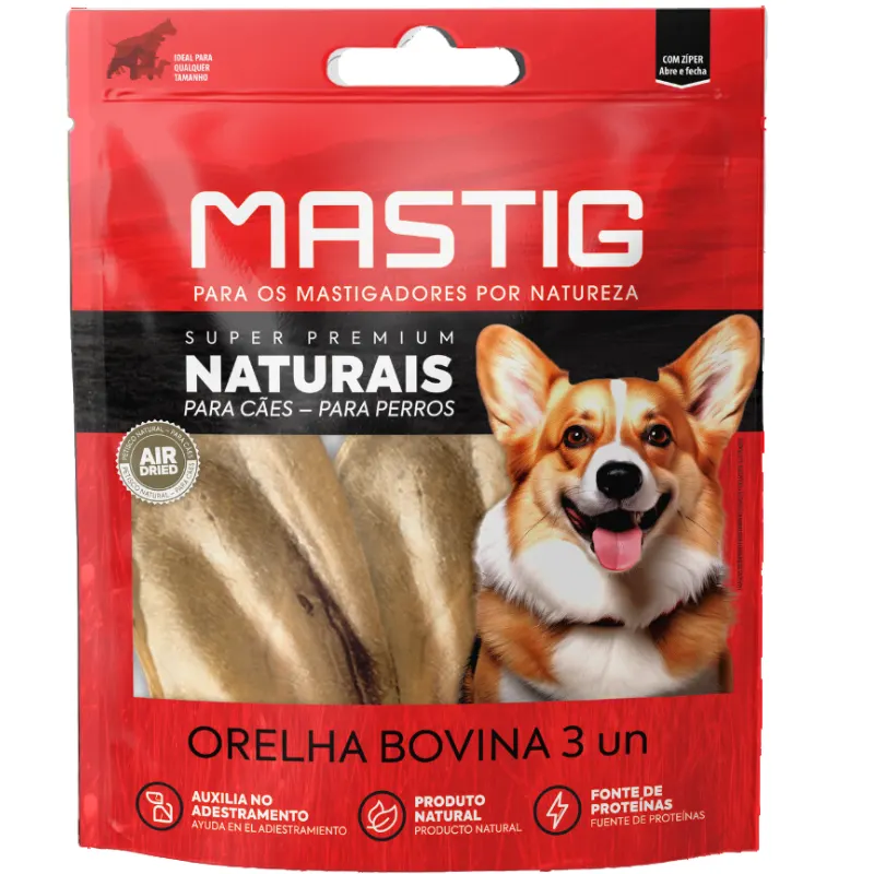 Mastig Orelha Bovina Natural 3 UN