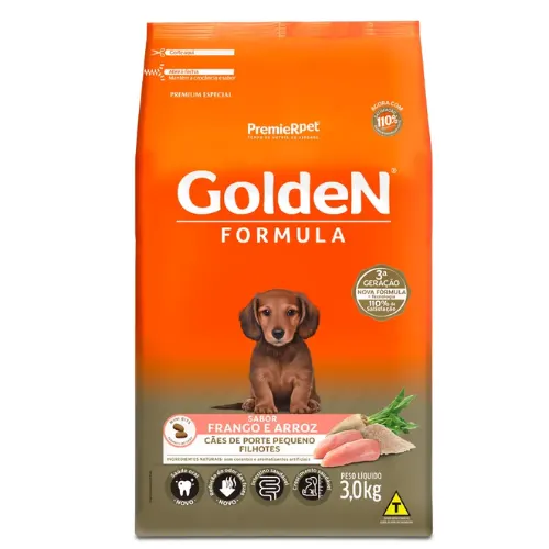 Ração Golden Fórmula Cães Filhotes Mini Bits Frango e Arroz