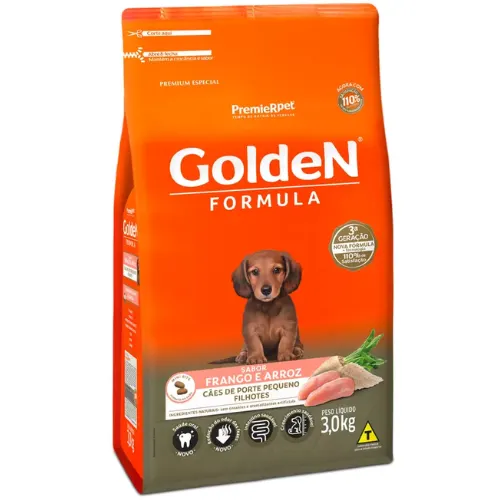 Ração Golden Fórmula Cães Filhotes Mini Bits Frango e Arroz