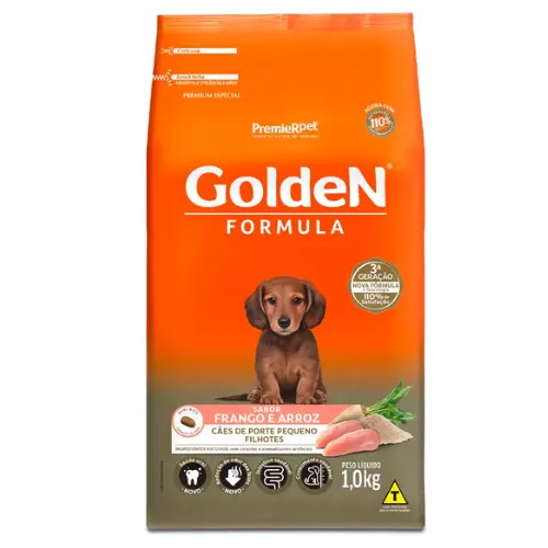 Ração Golden Fórmula Cães Filhotes Mini Bits Frango e Arroz