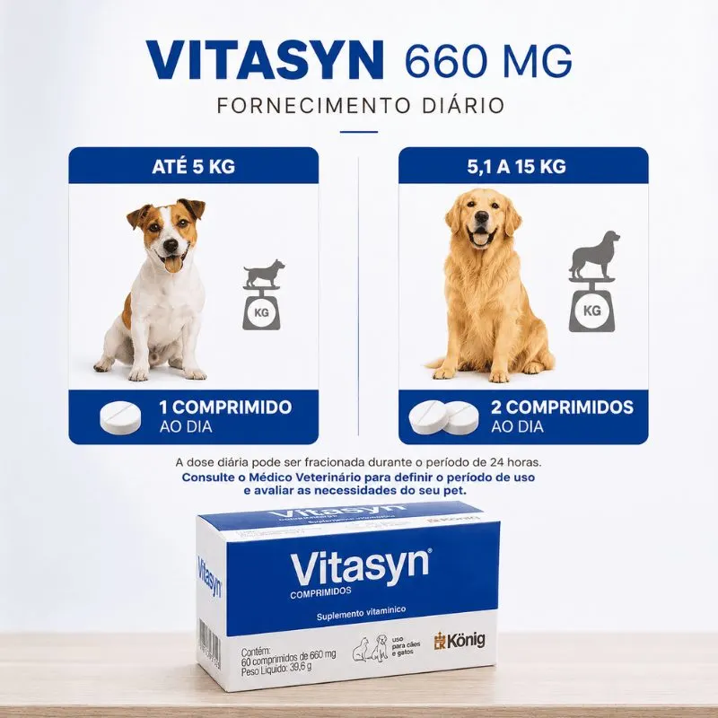 Suplemento Nutricional Vitasyn 660 mg com 60 Comprimidos König