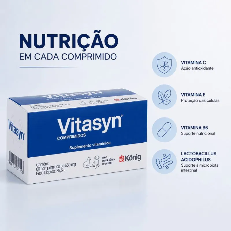 Suplemento Nutricional Vitasyn 660 mg com 60 Comprimidos König