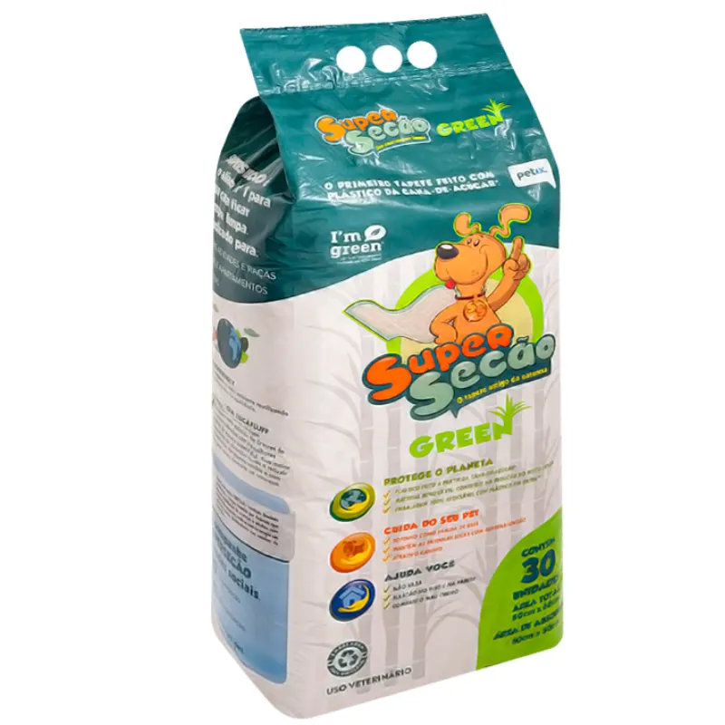 Tapete Higiênico Super Secão Green com 30 UN 80x60 cm