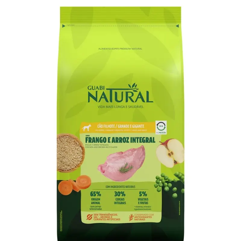 Ração Guabi Natural Cão Filhote Grande Gig Frango Arroz