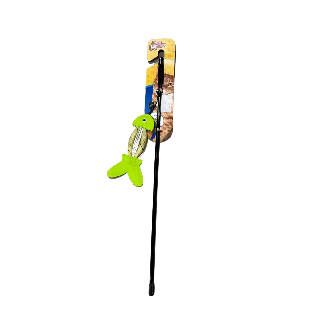 Brinquedo Varinha Cat Toy Peixe Para Gato
