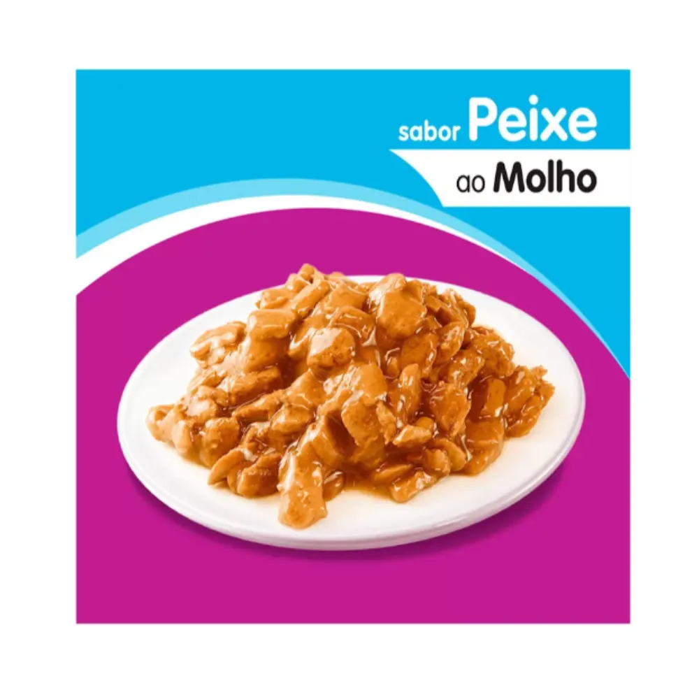 Ração Úmida Whiskas Sachê Peixe Gatos Adultos Castrados 85g