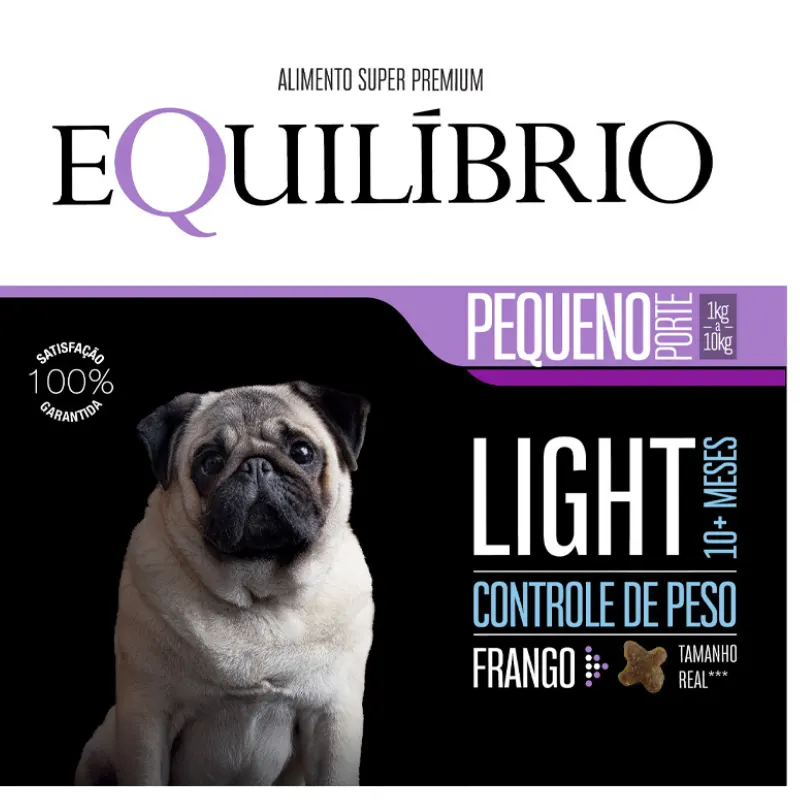 Ração Equilíbrio Light para Cães Adultos de Pequeno Porte Sabor Frango 1 Kg