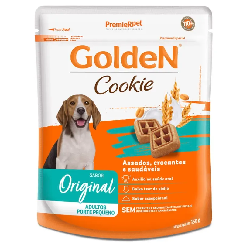 Biscoito Premier Golden Cookie para Cães Porte Pequeno 350g