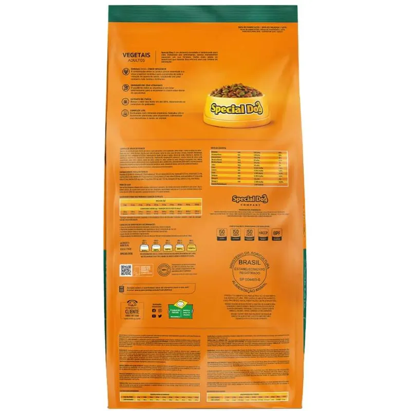 Ração Special Dog Premium Vegetais para Cães Adultos