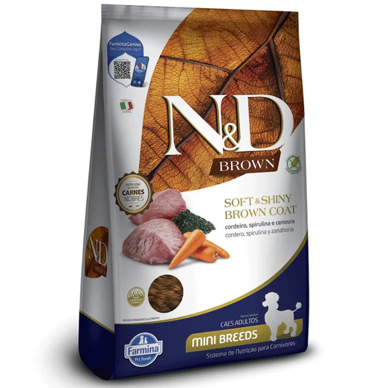 Ração N&D Brown Canine Cordeiro Adulto Mini 2 Kg