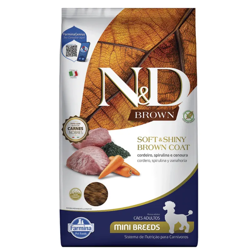 Ração N&D Brown Canine Cordeiro Adulto Mini 2 Kg