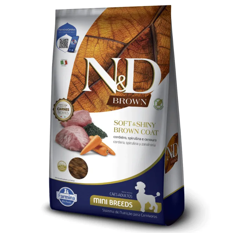 Ração N&D Brown Canine Cordeiro Adulto Mini 2 Kg