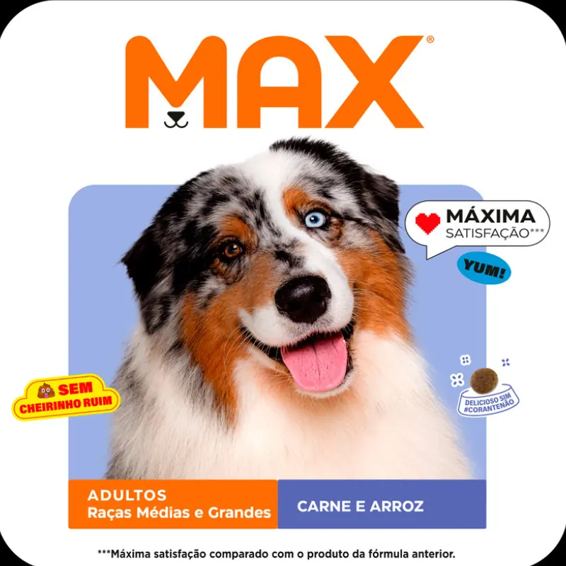 Ração Max Cães Adultos Médio e Grande Carne e Arroz 15 Kg