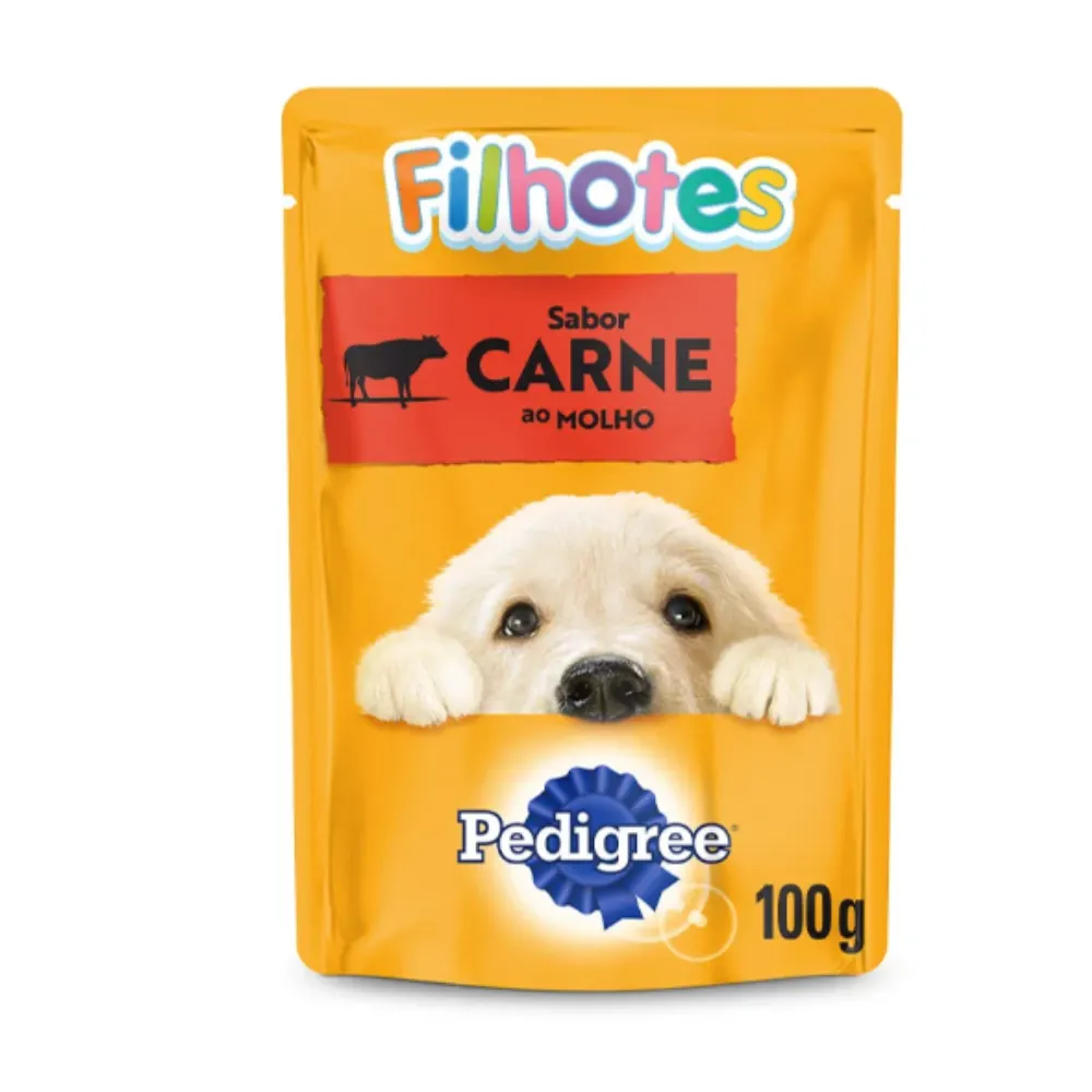 Ração Úmida Pedigree Sachê Carne Molho Cães Filhotes 100 g