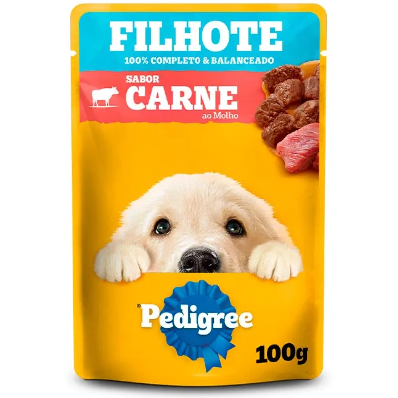 Ração Úmida Pedigree Sachê Carne Molho Cães Filhotes 100 g