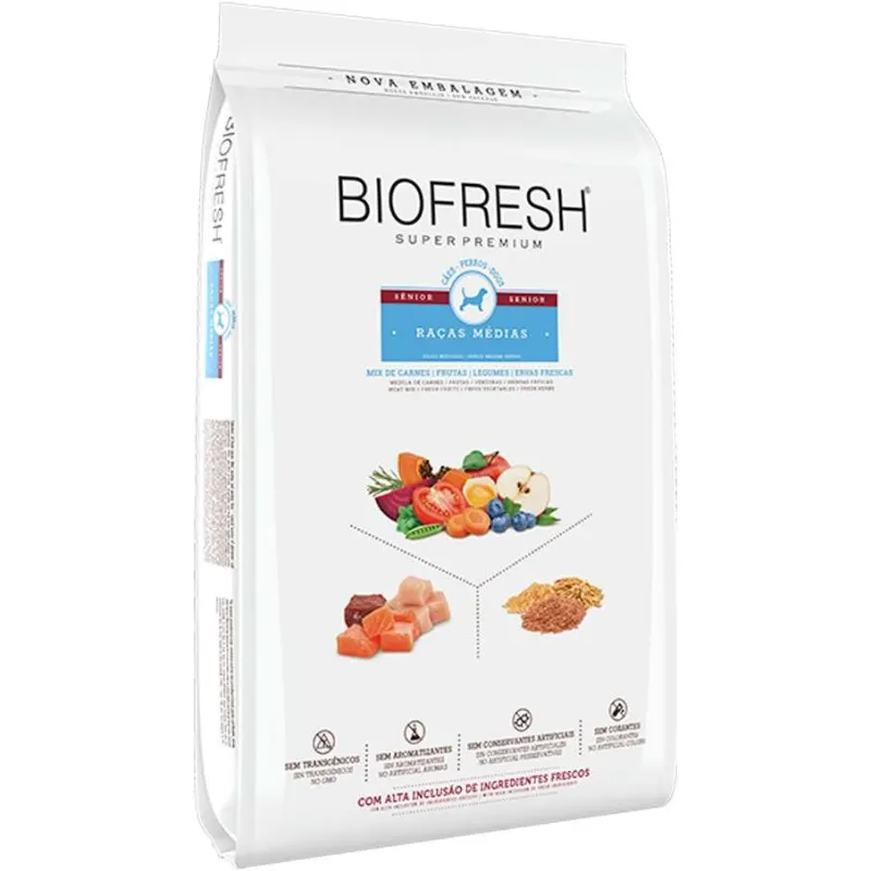 Ração Biofresh Cão Sênior Média Mix de Carnes