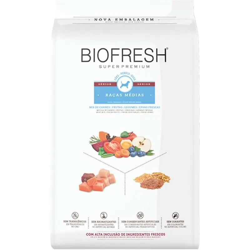 Ração Biofresh Cão Sênior Média Mix de Carnes