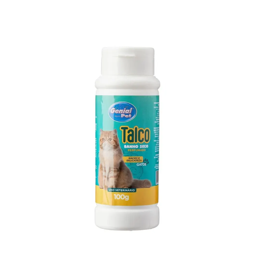 Talco Para Banho Seco Genial Pet Gatos 100g