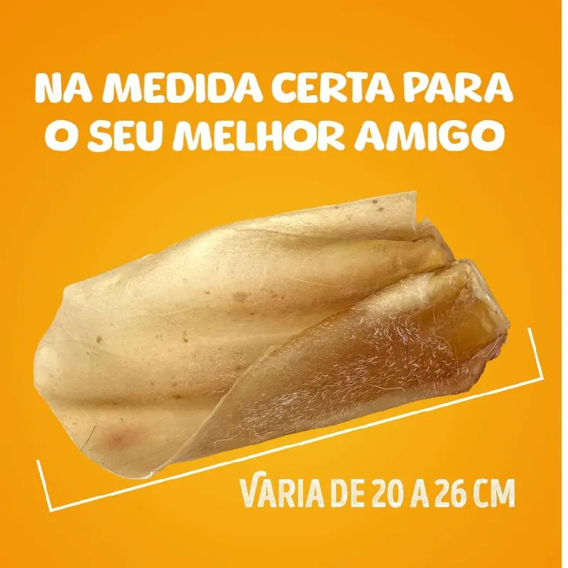 Petiscão Orelha Bovina Natural para Cães 5 Unidades