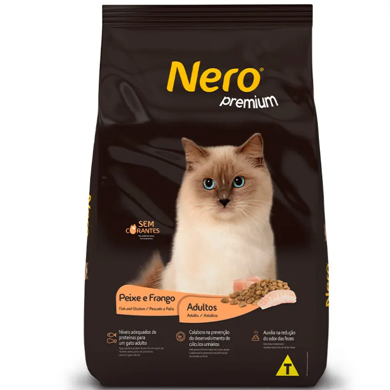 Ração Nero para Gatos Adultos Premium Peixe e Frango 20 Kg
