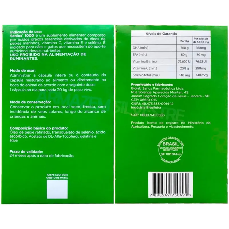 Avert Seniox 1000 mg com 30 Cápsulas
