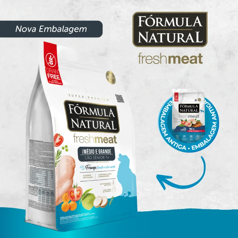 Ração  Fórmula Natural Fresh Meat Cães Sênior Raças Médias e Grandes 12Kg