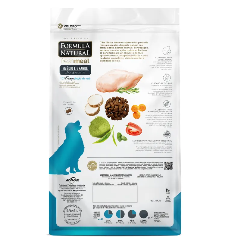 Ração  Fórmula Natural Fresh Meat Cães Sênior Raças Médias e Grandes 12Kg