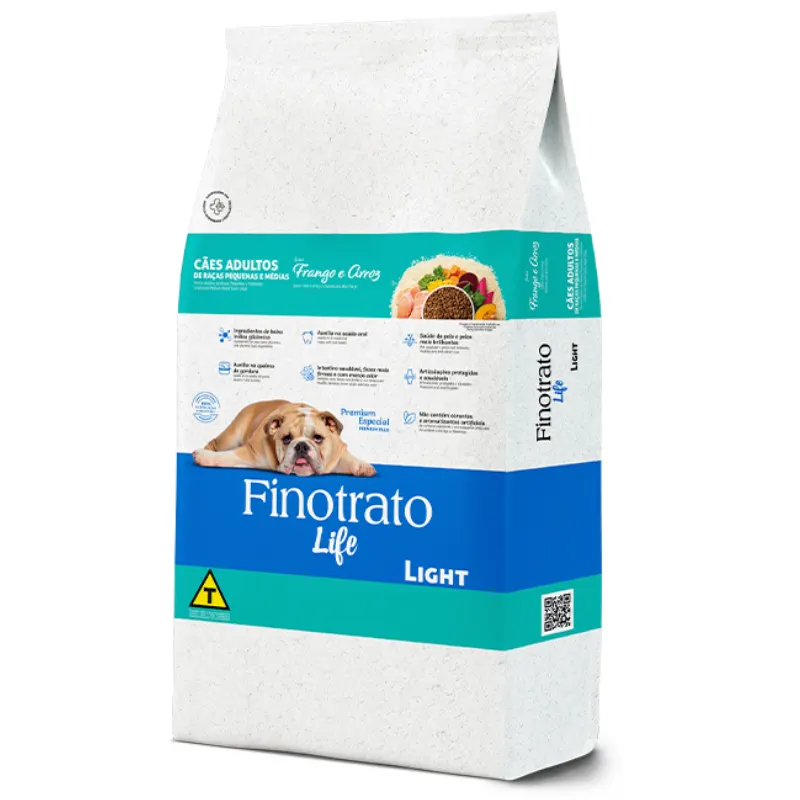 Ração Finotrato Life Light Frango e Arroz Cães Adultos de Raças Pequenas e Médias