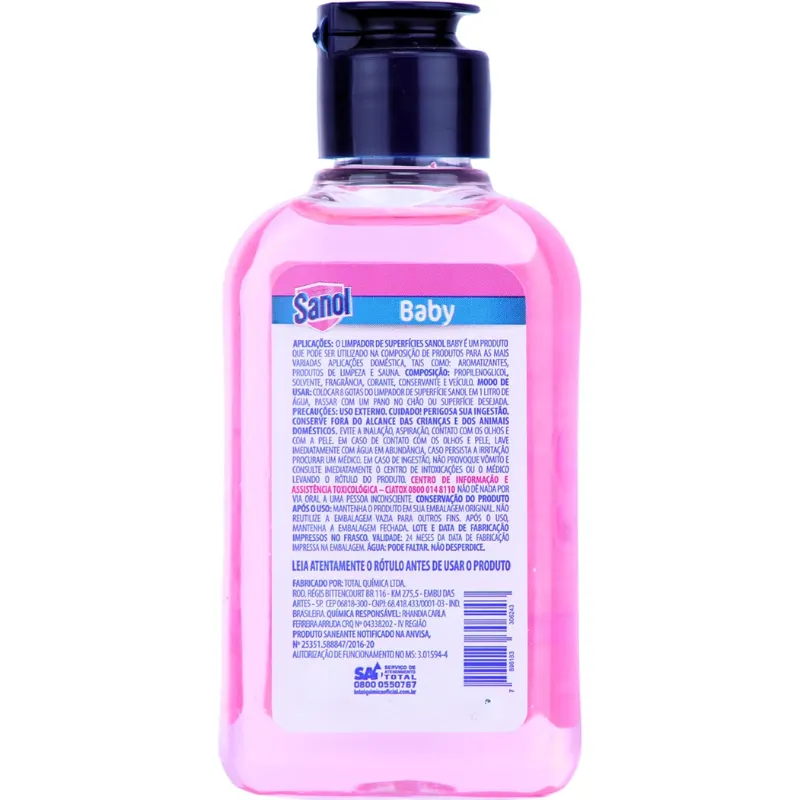 Sanol Limpador Concentrado de Superfície Baby 120 ml