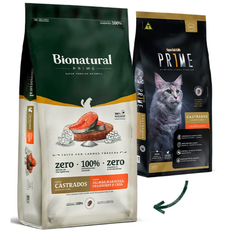 Ração Bionatural para Gatos Castrados Sabor Salmão 7,5 Kg