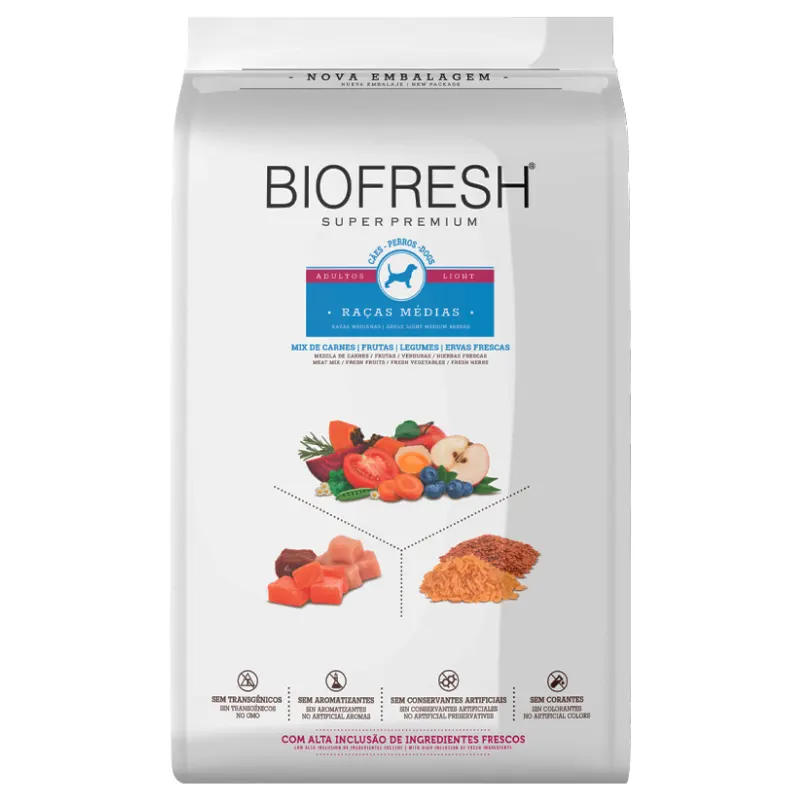 Ração Biofresh Cão Adulto Light Média Mix de Carnes